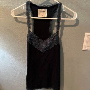 Abercrombie and Fitch Navy Lace Trim Tank Top Size XL